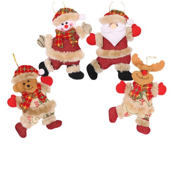Christmas Ornament Santa Claus Tree Hanging Snowman Elk Bear Xmas Doll Decor