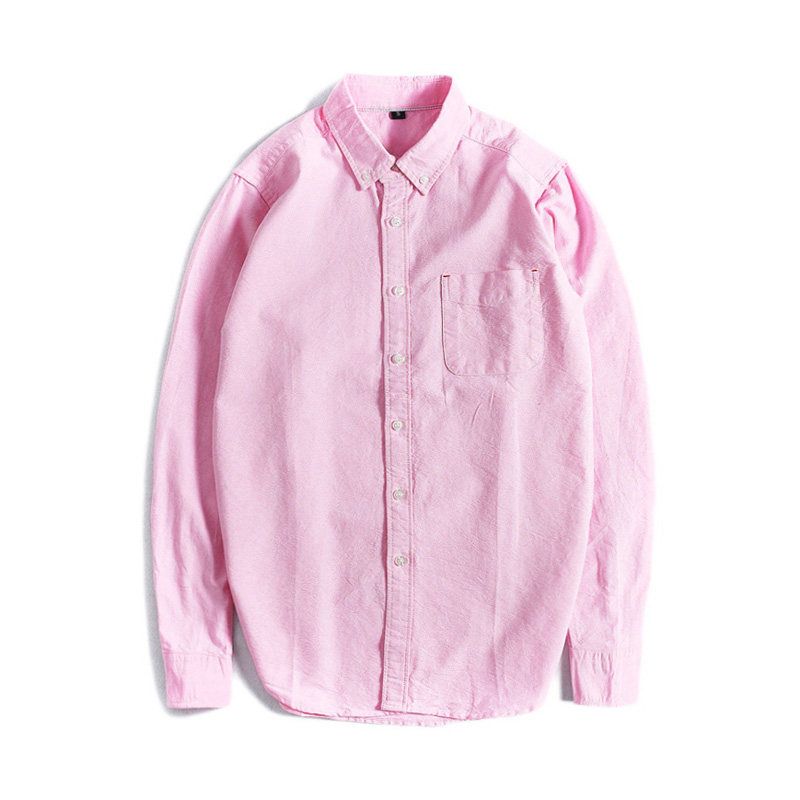 Clothing Factory Balance Cargo with Logo Cut Off Oxford Woven Shirts Men's Long Sleeves Pure Cotton Silm Hong Kong Style Japanese Style Shirt Coat