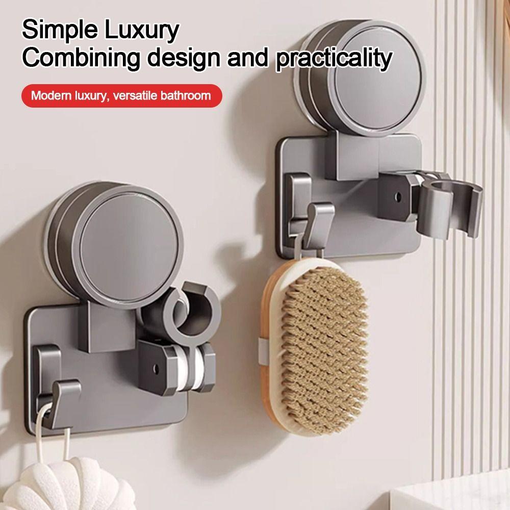 Suction Cup Showerhead Bracket Space Aluminum Handheld Sprayer Support  Bathroom Accessories