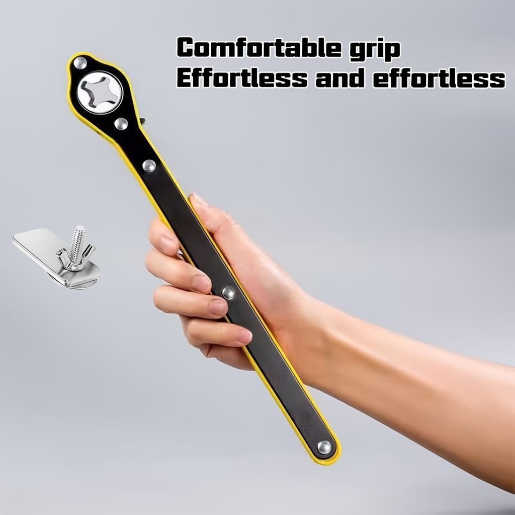 Set of 2 Car Jack Ratchet Wrenches, Extended Design, Sturdy Metal Crane Wrench Featuring a 360° Knob, Easy to Put Together And Take Apart