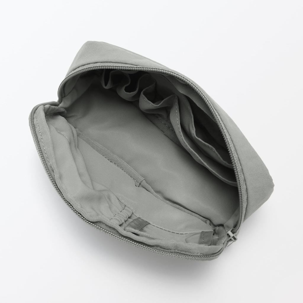 MUJI Wrinkle Nylon Wide Open Pouch Gray L 18 x x 7 cm 84475832 - Approx. 11.5