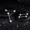 Katea 2 Pairs 316l Stainless Steel Nipple Rings Barbell Crystal Ball Piercing Nipple Cz Tongue Rings 14g S