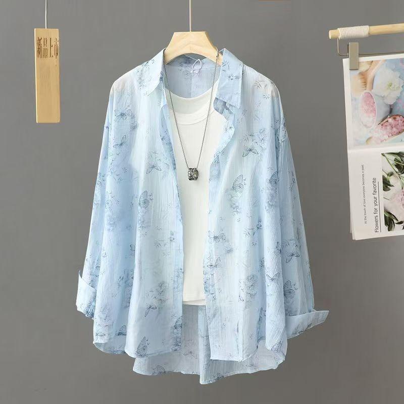 Trendig Cardigan Solskyddskläder Design Lager på lager Andningsbar Toppskjorta Dam Ny Höst Knapptopp