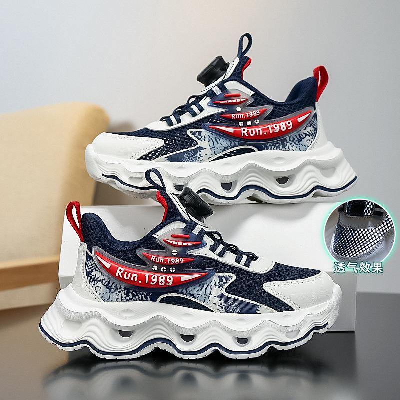 Boys shoes 2025 summer new girls mesh breathable hollow single mesh dad shoes middle older children's sports tide shoes