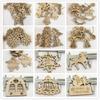 Unfinished Paintable Blank Wooden Christmas Festival Decoration Ornaments, Xmas Tree Hanging Wood Slices for Kids DIY Art Crafts