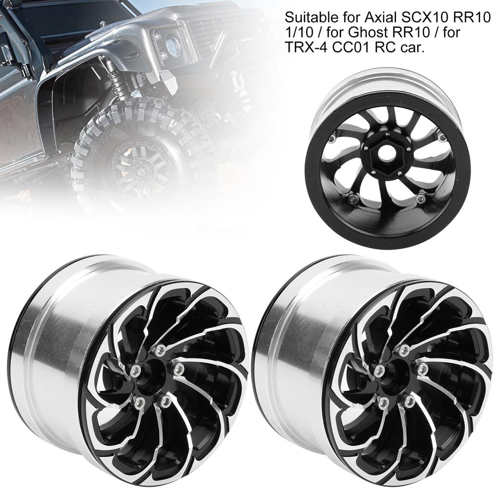 Aluminum Alloy Bdlock Wheel Rims with Lock NonSticky for 1/10 RC Crawler Cars(Black )