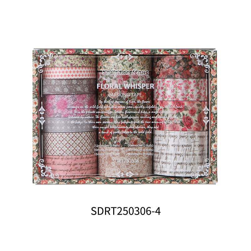 

15 rolls/box Flower Whisper Washi Tapes Four Seasons Floral Pattern Decorative Masking Tape Decoration Stickers Stationery