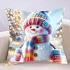 Christmas Snowman Pillow Case Cushion Cover Soft Cute Throw Pillow Case For Car Sofa Pillowcase Polyester With Zipper