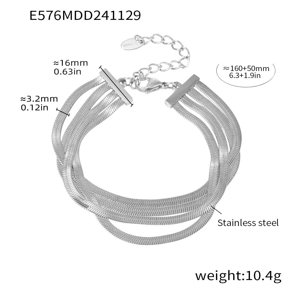 

Браслеты из нержавеющей стали с несколькими цепочками для женщин, покрытые 18-каратным золотом, водонепроницаемые, не тускнеющие, регулируемые женские браслеты-цепочки «змейка»