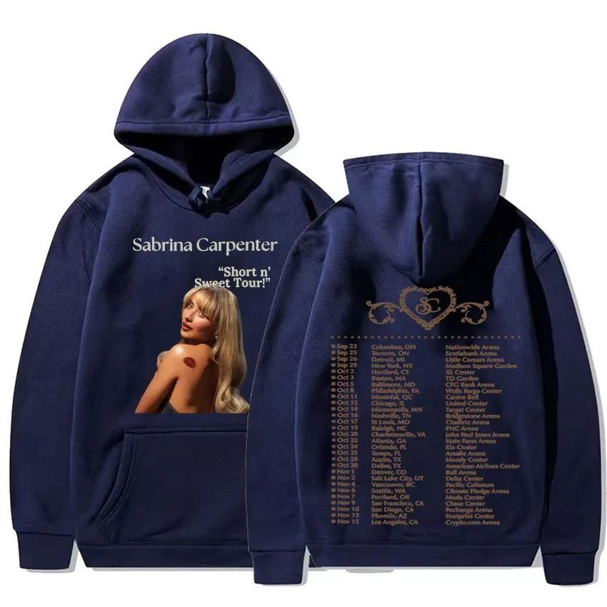 Sabrina Carpenter Kısa ve Tatlı Tur Kapüşonlu Sweatshirt Erkek Kadın