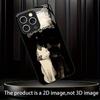 Minimalist Black & White Cat mobile phones Glass phone case for iphone 17 pro max cover for iPhone 17 16 15 14 13 12 pm Pro Plus