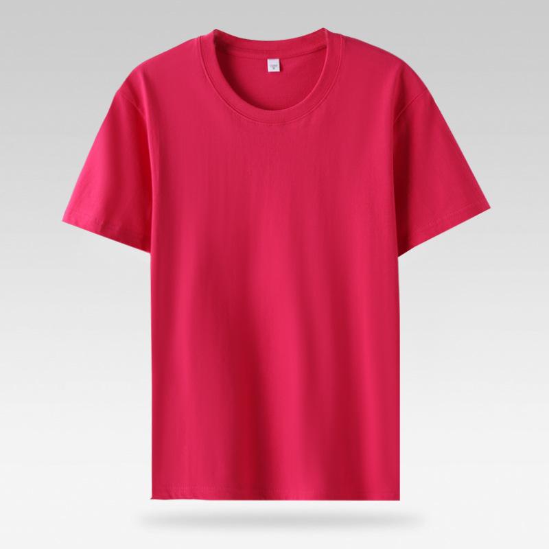 200g Pure Cotton Unisex Crew Neck Short Sleeve Solid Color Trendy T-Shirt