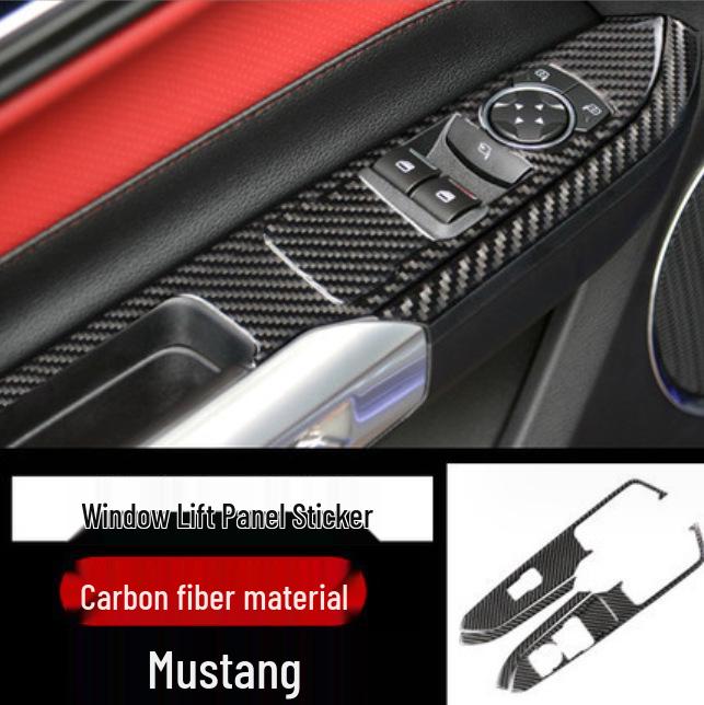 Ford Mustang Kohlefaser Interieur Zierleisten-Set: Konsole, Lenkrad, Schalthebel, Lüftungsdüse