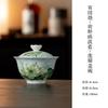 110ML Snowflake White Hand Painted Arita Yaki Hepan Yingbo Blue Household Ceramic Cover Bowl KungFu TeaSet Flower Mouth Tea Bowl