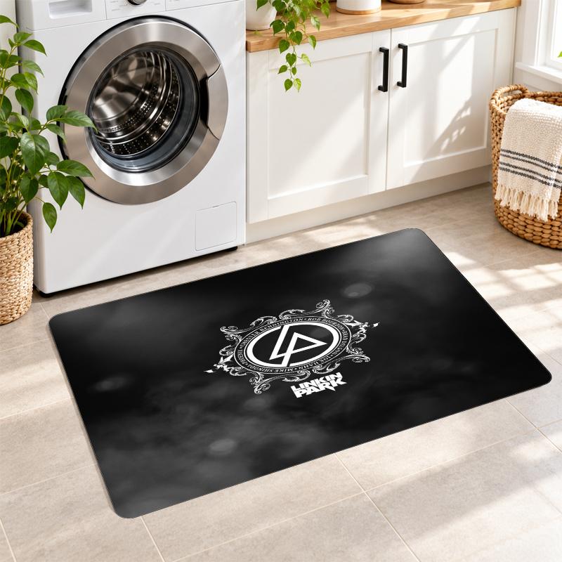 Flanell Küchenmatte Linkin Park Weicher Teppich Rutschfester Bodenteppich Heimdekoration