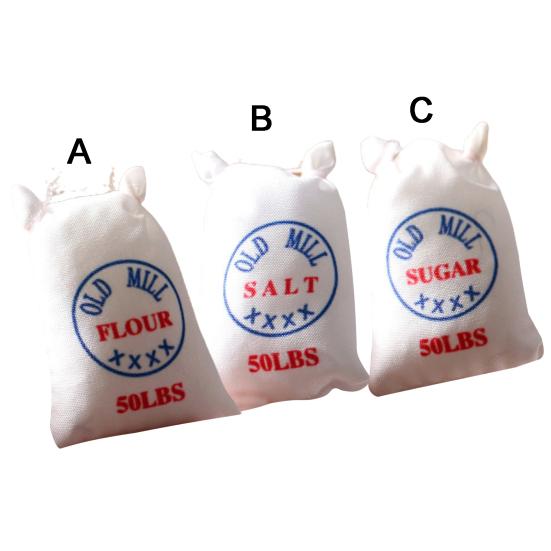 Neuheit Realistisches Modellspielzeug Lebendige Farbe Mini Salzbeutel Dekoration für Rollenspielsimulation Mehlsäcke