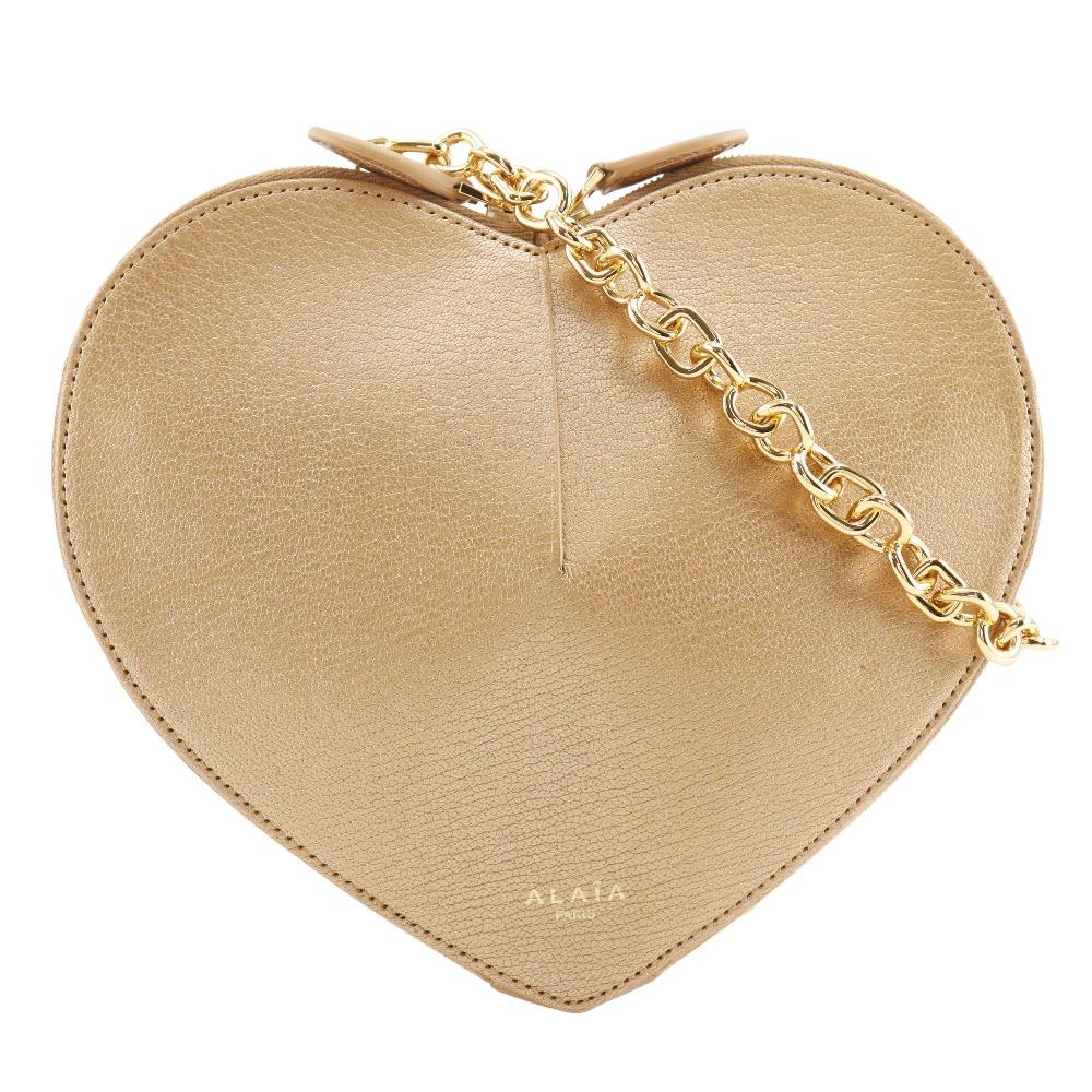 

ALAIA Heart Chain Bag Shoulder Bag Le Coeur gold Goatskin heart Women Used
