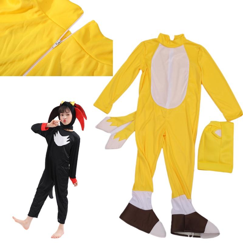 Kids Deluxe Sonic The Hedgehog Costume Jumpsuit Cosplay Onesies