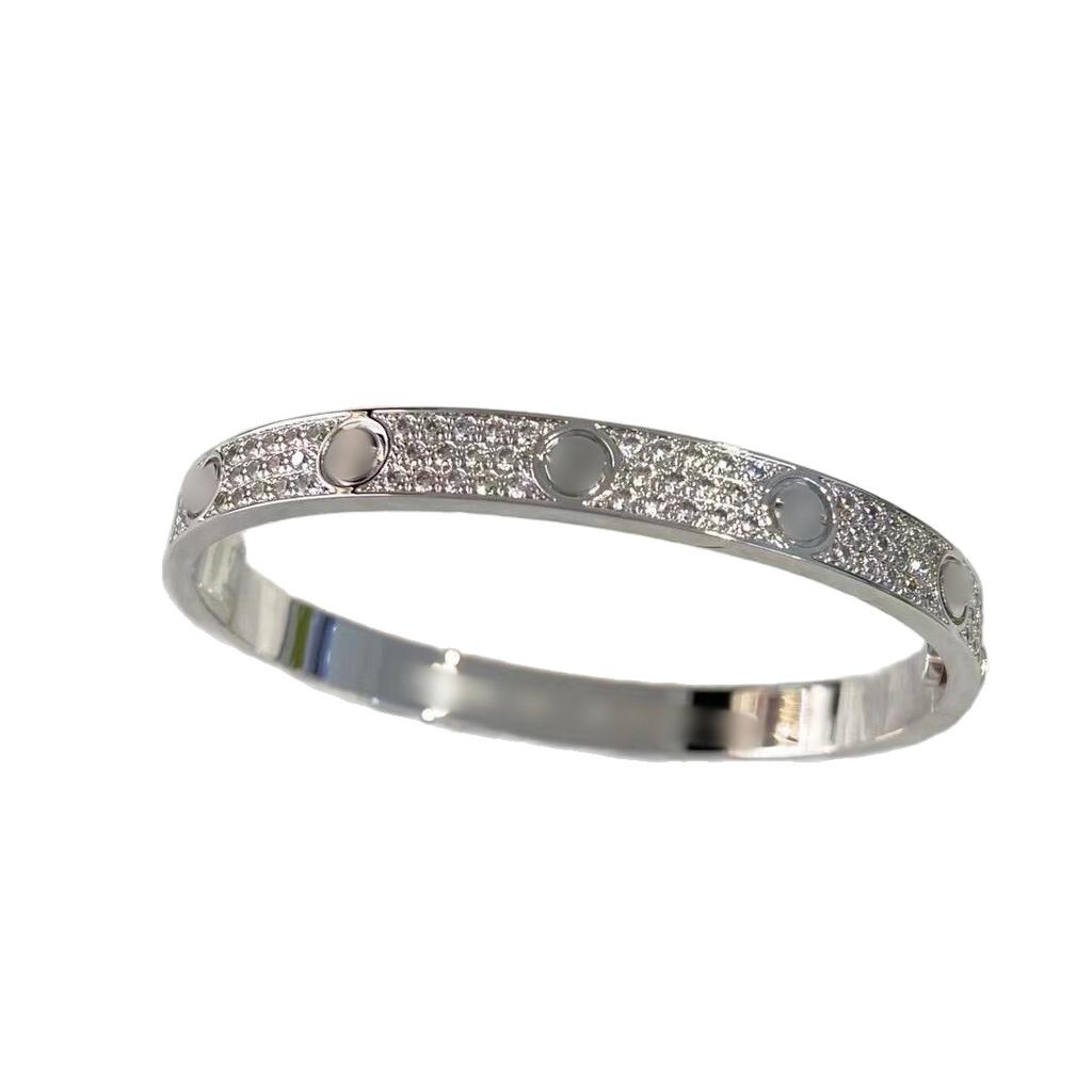 Unilateral Screw Opening and Closing High Version Gypsy CNC Seiko Bracelet Couple Men's and Women's Whole Body V Gold Thick Plating 18K