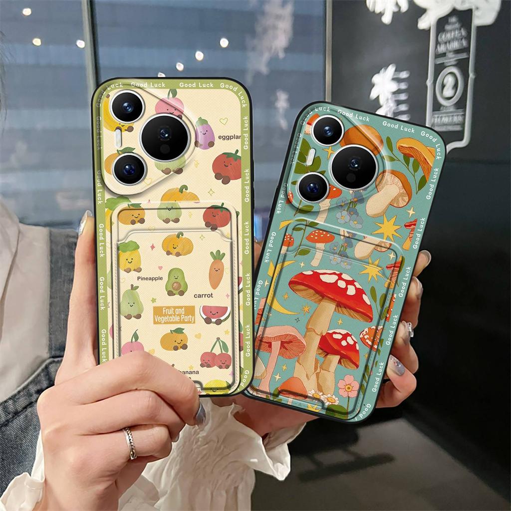 Waterproof Silicone Phone Case For Huawei P70 Pro/Pura 70 Pro+ Fashion Design Full Wrap Soft Case Card Slot Durable Cute