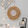 Ins Nordic Round Wall Mirrors Boho Macrame Decorative Hanging Mirror Living Room Bedroom Home Decoration Handmade Tapestry Gift