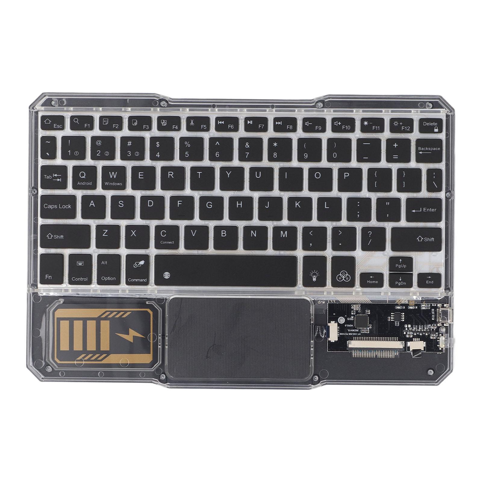 

Прозрачная Bluetooth-клавиатура с тачпадом, 7 цветов подсветки, портативная, сверхтонкая, беспроводная