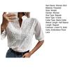 Frauen Casual Shirt Stickerei Floral Spitze Einfarbig Pullover Tops Stehkragen V-ausschnitt Halb