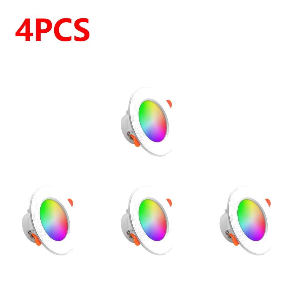1-12pcs 10W Smart LED Downlight Bluetooth-Compatible Recessed Ceiling Lamp Dimmable Round Panel Light for Living Room Decor