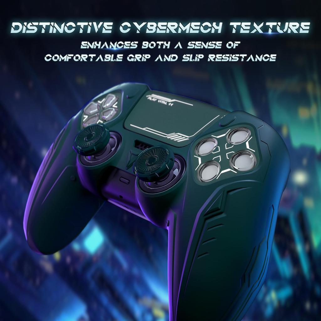 PlayVital 2 Sets Premium Silikonhüllen für Grip Cover für PS5 Cybermechanisches Design Schutzhülle für Kompatibel mit PS5 Offizielles Laden