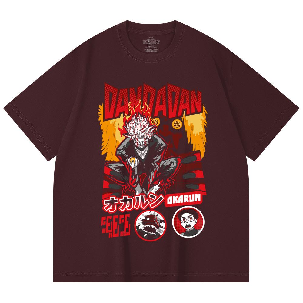 230 g/m² 100% Baumwolle Dandadan V26 Okarun Turbo Print Unisex Schweres Baumwoll-T-Shirt