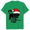 Fashion Trendy T Shirt Short Sleeve Tees for Unisex Funny Christmas Lights Cat T Shirts Female Korean Casual Streetwear Tshirt