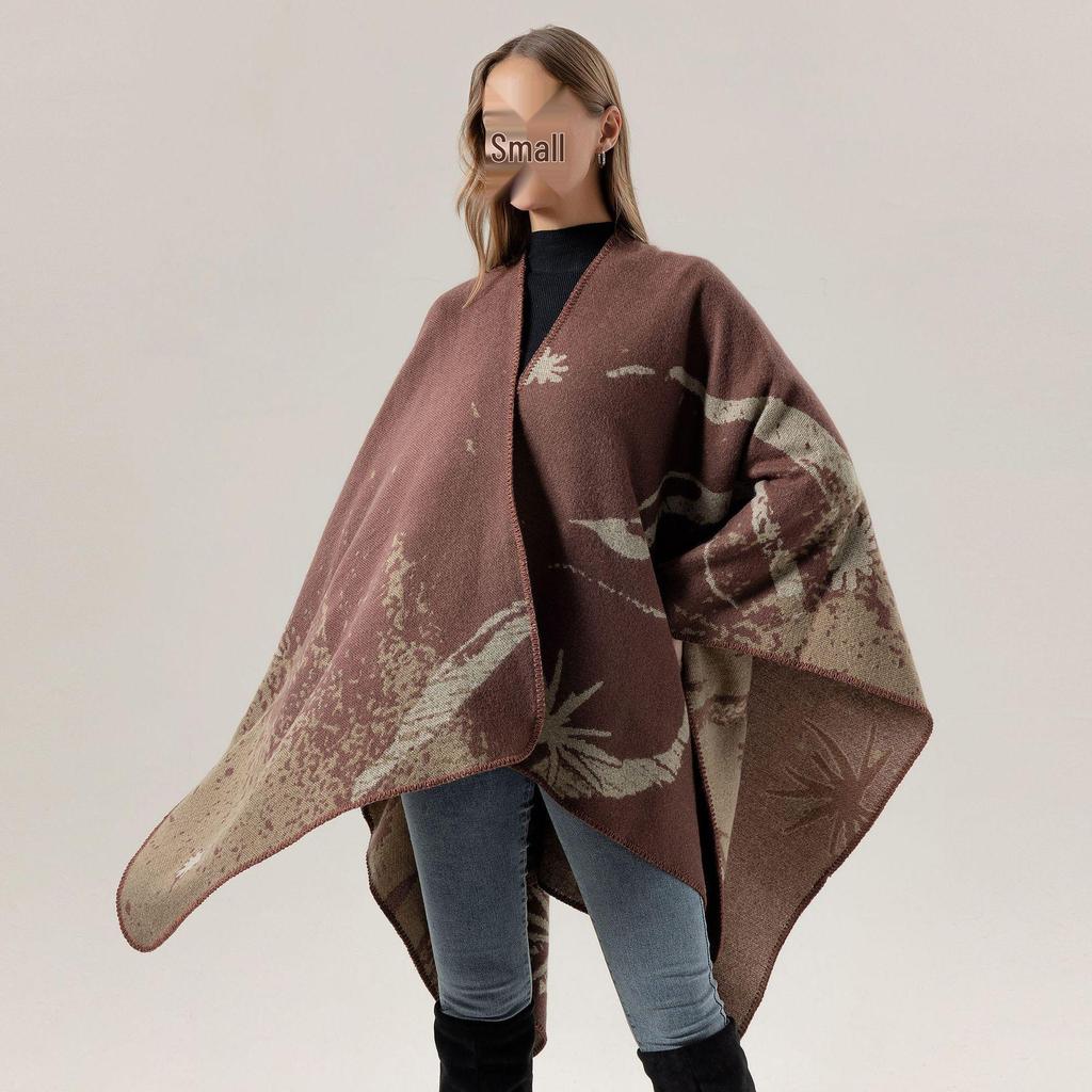New Yunnan Ethnic Style Double-Sided Shawl: Versatile Warm Cloak Scarf for Women