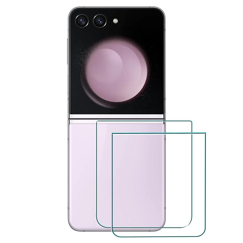 Upgrade 9H Tempered Glass Front Screen Protector Anti-Scratch Back Glass Protective Films for Samsung Galaxy Z Flip 5 5G Z Flip5