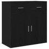 Sideboard Black Oak Effect 78 X 38 X 80 Cm Engineered Wood