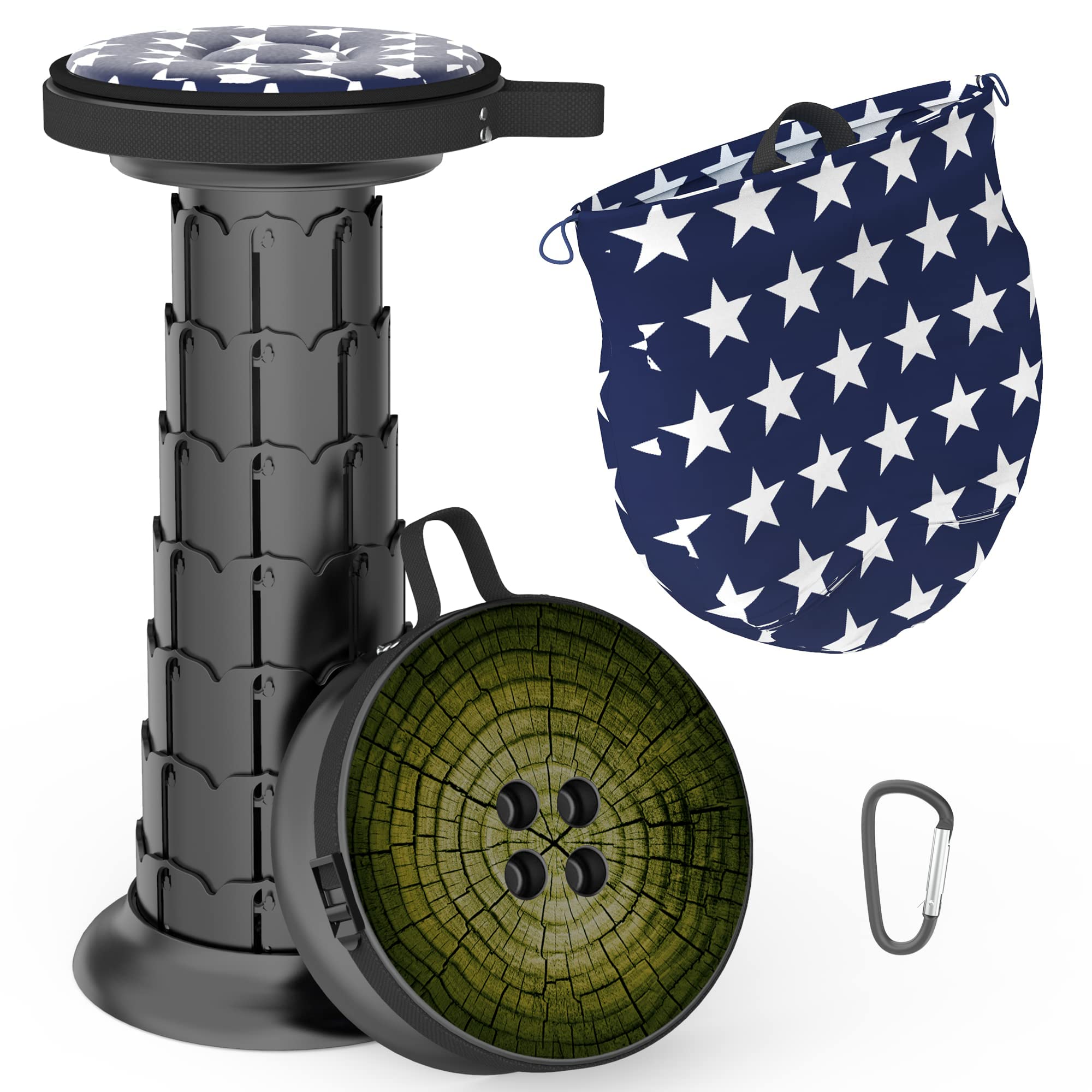 

ALEVMOOM Складной Складной Раздвижной Складной Регулируемый по Высоте до Грузоподъемности Легко Ступать Спортивный Гимнастический Хранение Карабин Стул, Стул, Стул,