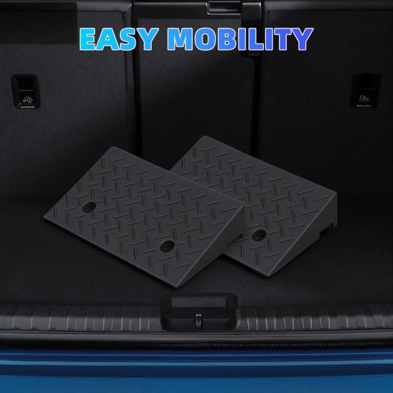 1 Pair 4" Rise Driveway Ramps, Non Slip Curbside Ramps Support 7000lbs, 19.7" L X 12" W, Threshold Ramps for Cars Wheelchairs Scooters Lawn Mowers
