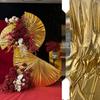 Silver Red Gold Wedding Backdrop Drape with Pleated Elastic Fabric for Engagements and Banquets