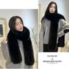 Thick Plush Neck Warmer Long Fluffy Long Scarf Luxury Imitation Mink Fur Scarf  Outdoor