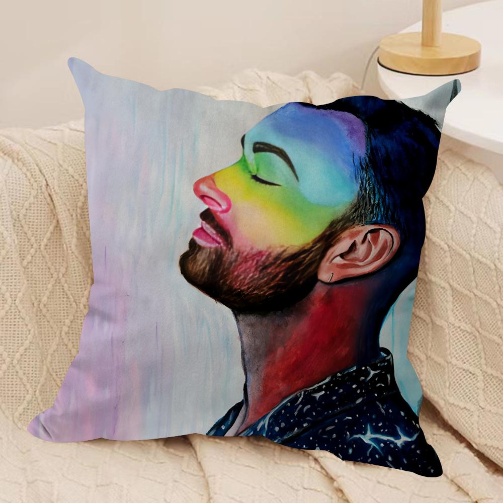 Singer SSam Smith Cushion Cover Silky Short Plush Invisible Zipper Dustproof Sofa Pillow Case for Home Decor