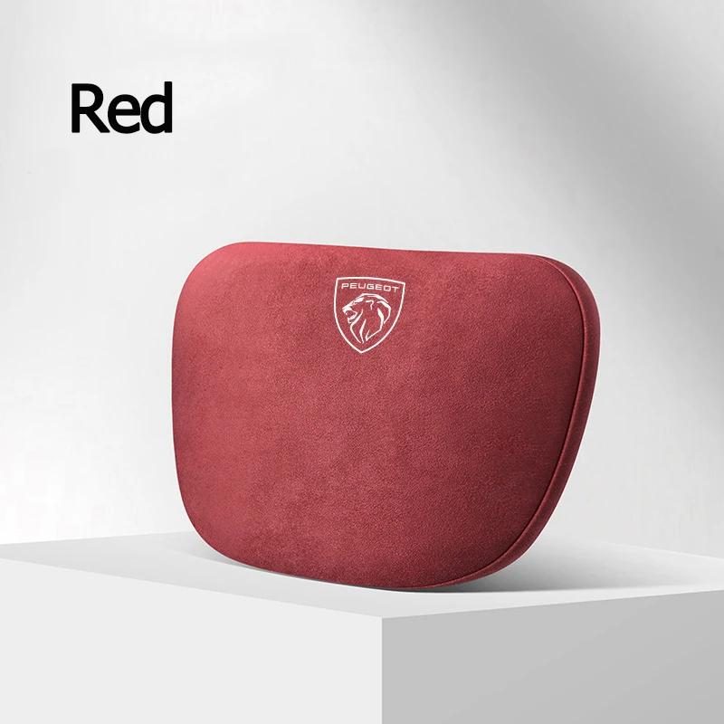 Suede Car Inner Headrest Neck Support Pillow with Strap for Peugeot 308 307 407 208 508 301 406 306 3008 5008 2008 3008 306 207