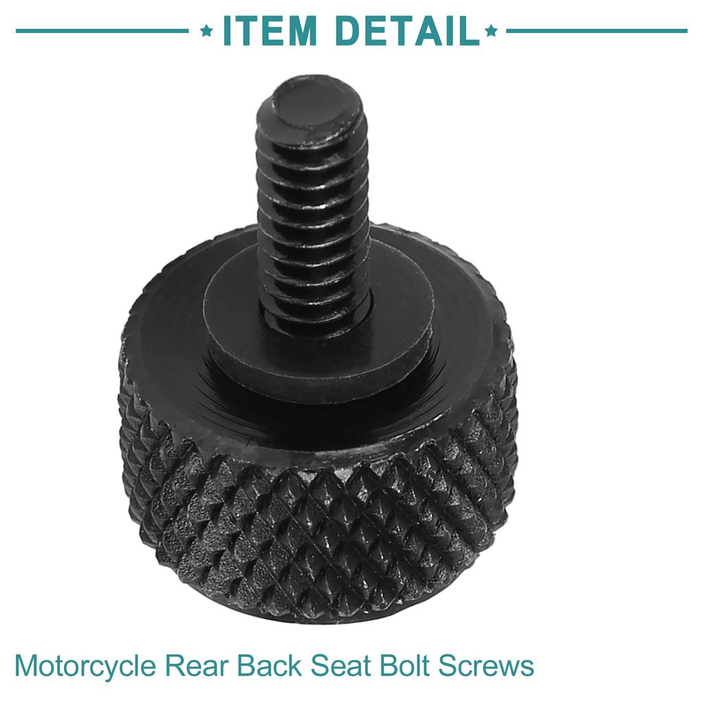 ACROPIX Motorcycle Rear Back Seat Mount Bolt Screw 6mm-20 Screw Black 1pcs