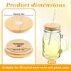 Bamboo Lids for Glass Cups with Straw Hole Reble Wooden Cup Lids Replacment Wood Lid Cover for Mason Jar Regular Mouth Beer Glasses Drinking Jars
