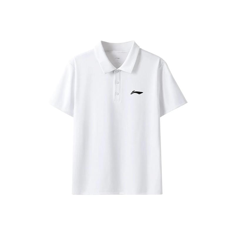 Li Ning Polo Shirts Unisex White Polo Collar Moderate Straight Fit APLV687-1 2XL