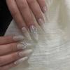 1Pcs Luxury Sparkle Zircon Crescent Shape Pendant Silver Alloy Nail Art  Jewel Decorations Manicure Ornaments