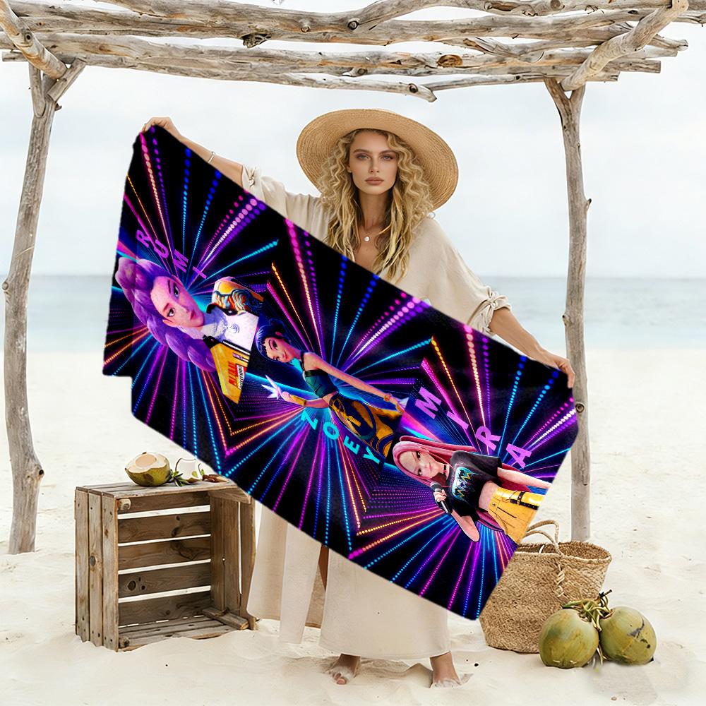 Fantasy Warrior Trio Beach Towel Super Soft Microfiber Quickdry Fabric Comfortable Lightweight Suitable for Swimming, Gym, Camping, Yoga Vacation