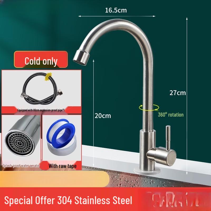 Yuzhuxun HC Gooseneck Kitchen Copper Faucet