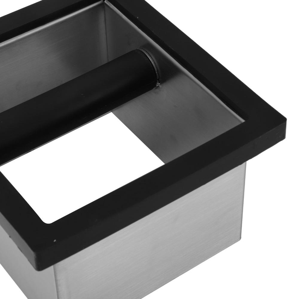 Open Bottom Espresso Knock Box Stainless Steel Desktop Knock Box For Cafe