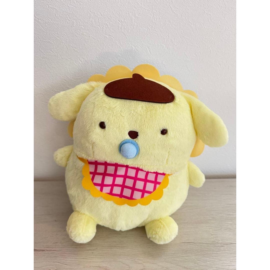 Pompompurin stuffed toy baby with bib