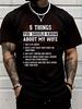 100% Cotton 5 Things You Should Know About Wife Funny Husband Love Wife T Shirt Women's Men Graphic