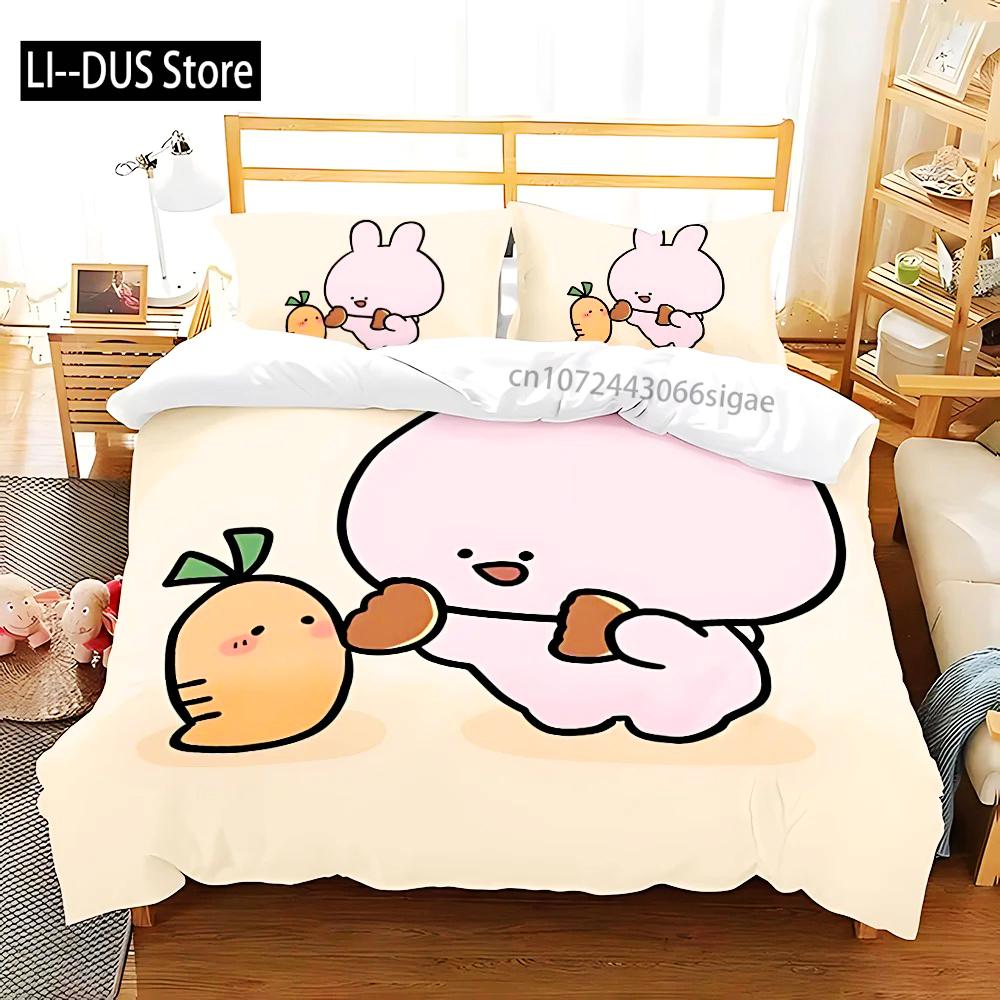 3D Tisk Spící Roztomilý Asamimi Čtvercový Ložní Povlečení Dívky Dospělí Jednolůžko Twin Queen Velikost Povlak na Peřinu Povlak na Polštář Ložní Prádlo